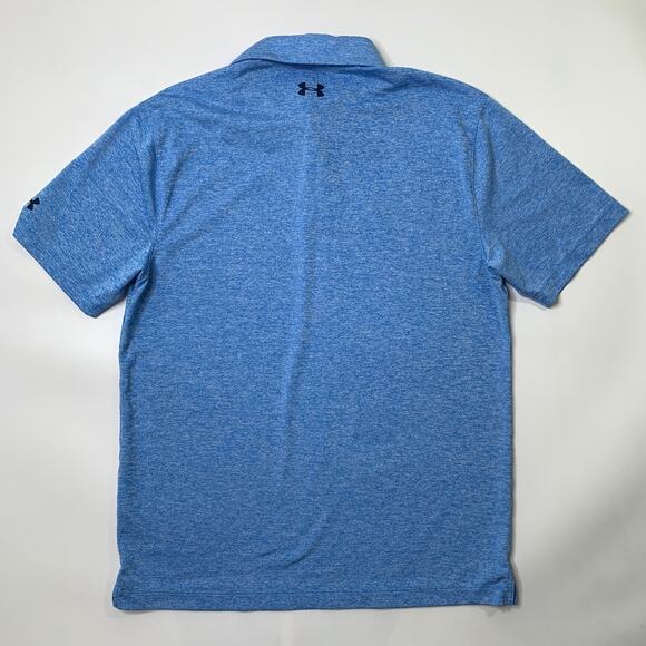 Under Armour Shirt Mens M Medium Water Blue Loose HeatGear CoolSwitch Golf Polo - Picture 5 of 7